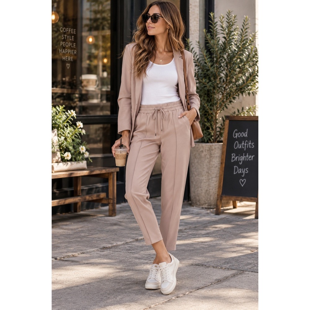 Club Monaco Trousers‎ Women Small Tan Plaid Professional Quiet Luxury